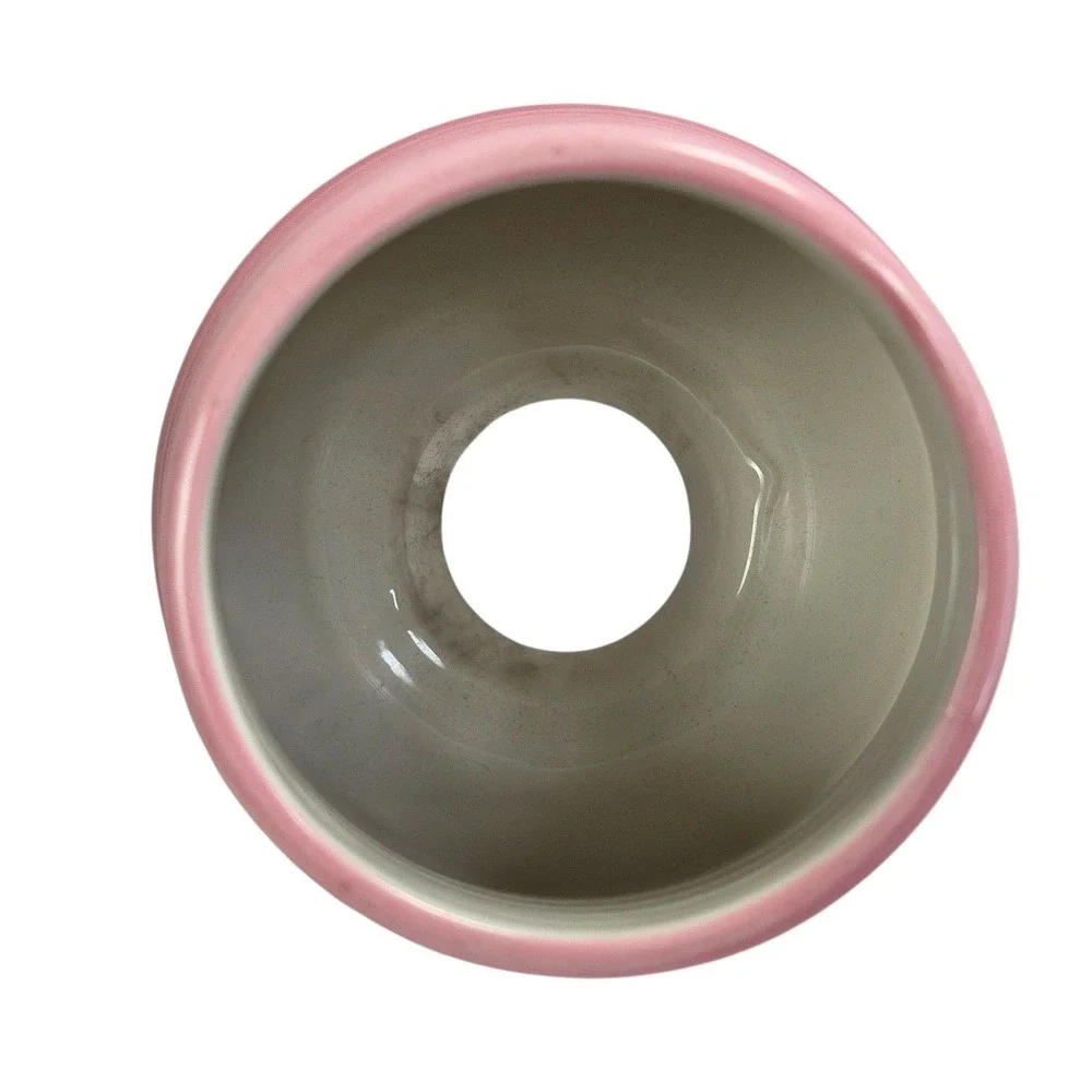 Yankee Candle Jar Topper Large Shade Plate Set Pink Solid Color Ribbed READ
